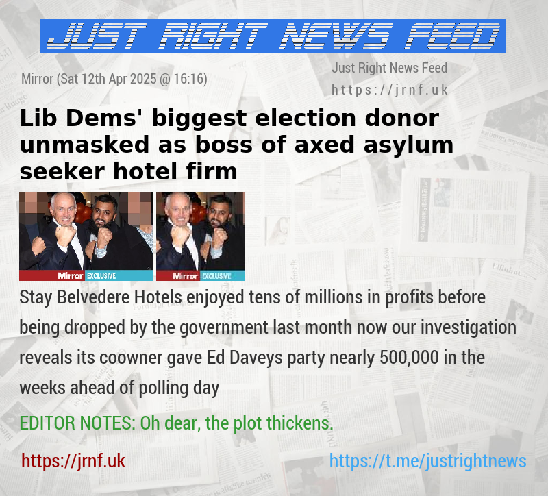 Lib Dems’ biggest election donor unmasked as boss of axed asylum seeker hotel firm