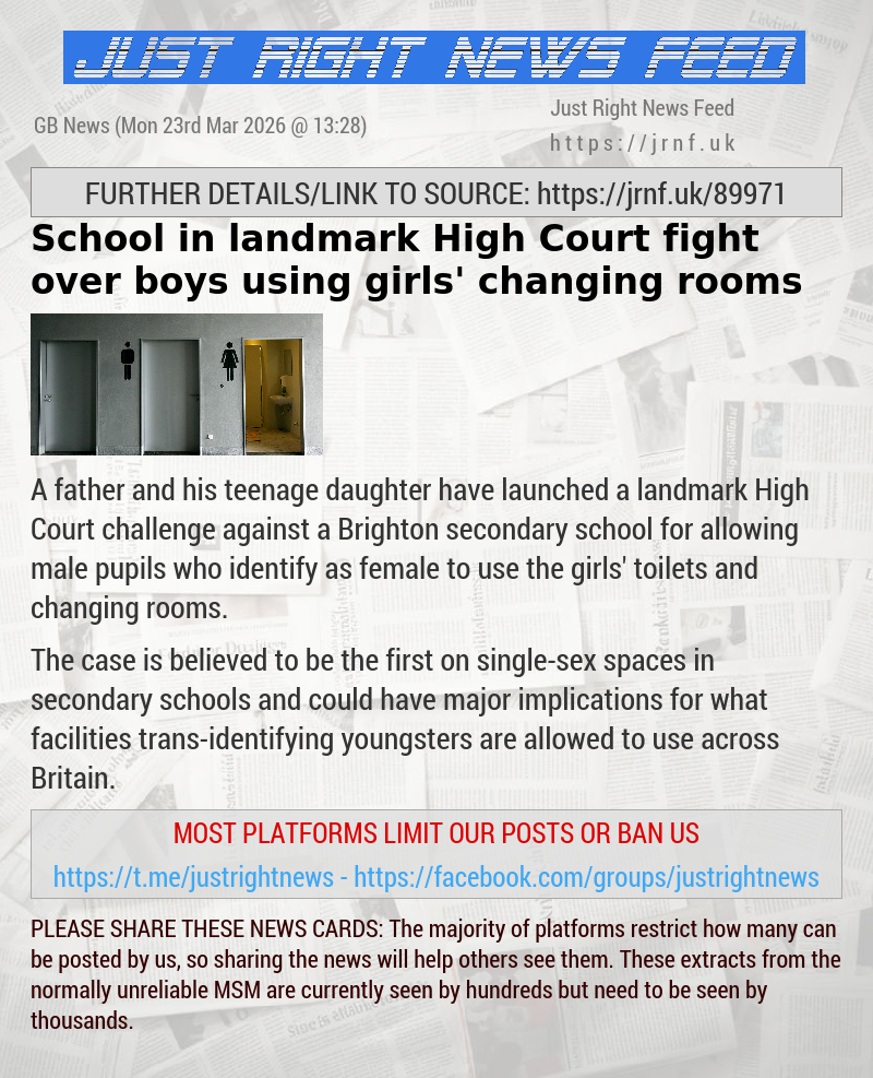 School in landmark High Court fight over boys using girls’ changing rooms