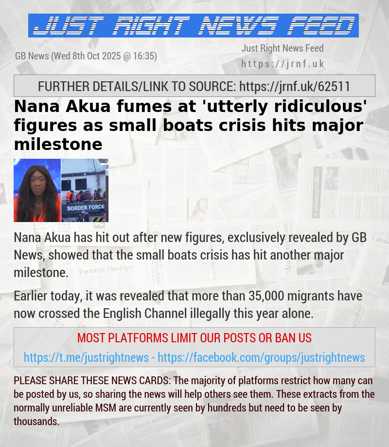 Nana Akua fumes at ’utterly ridiculous’ figures as small boats crisis hits major milestone