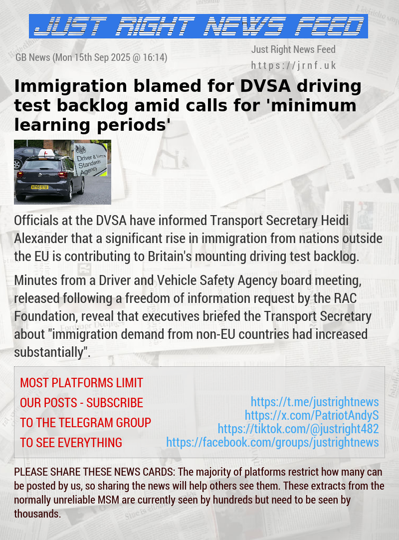 Immigration blamed for DVSA driving test backlog amid calls for ’minimum learning periods’
