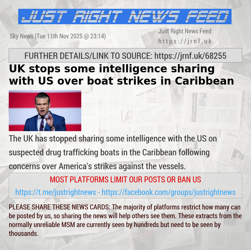 UK stops some intelligence sharing with US over boat strikes in Caribbean 