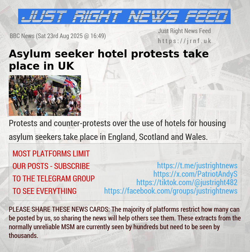 Asylum seeker hotel protests take place in UK
