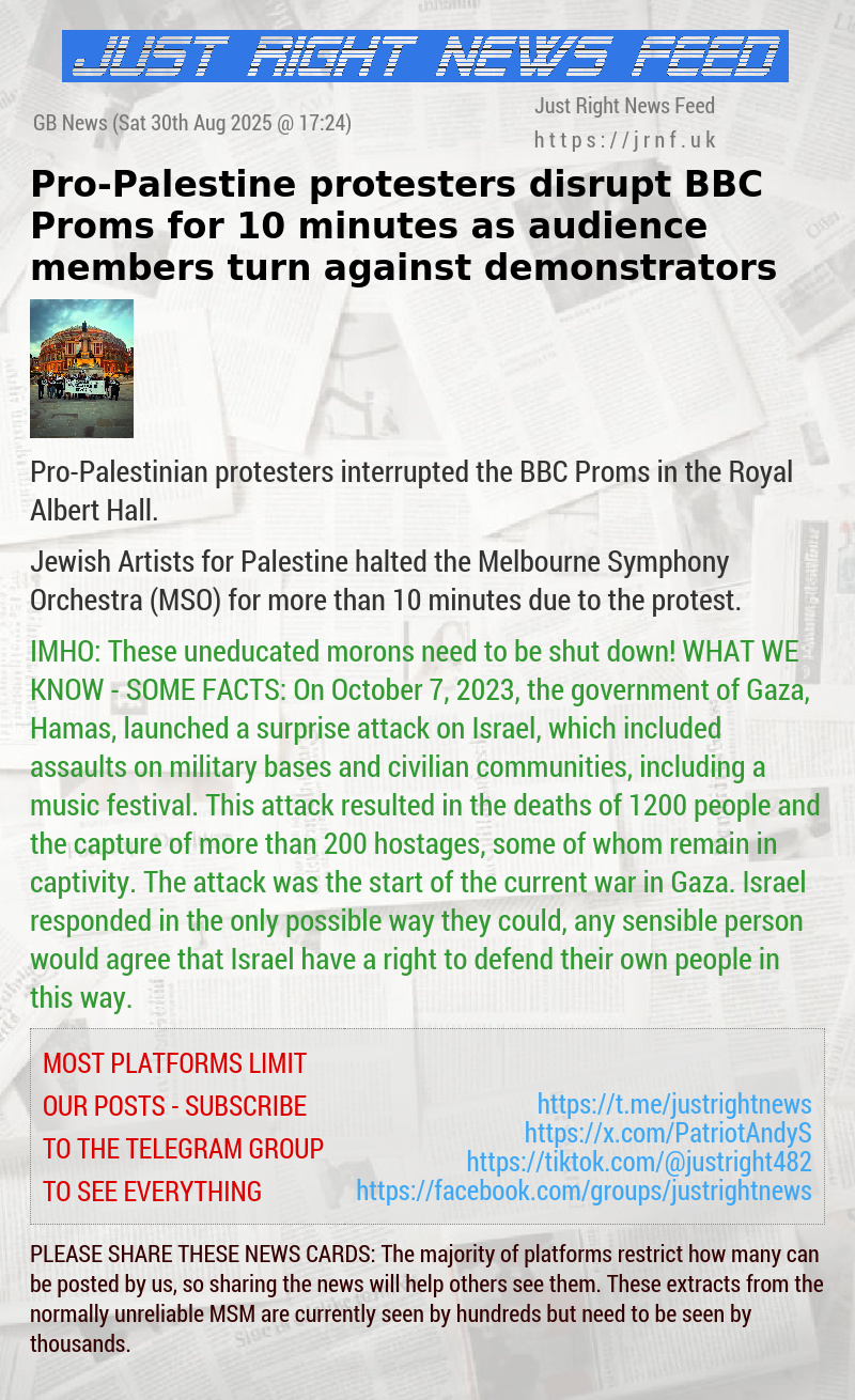 Pro—Palestine protesters disrupt BBC Proms for 10 minutes as audience members turn against demonstrators