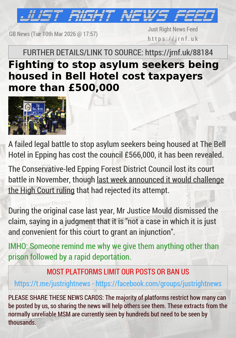 Fighting to stop asylum seekers being housed in Bell Hotel cost taxpayers more than &pound;500,000
