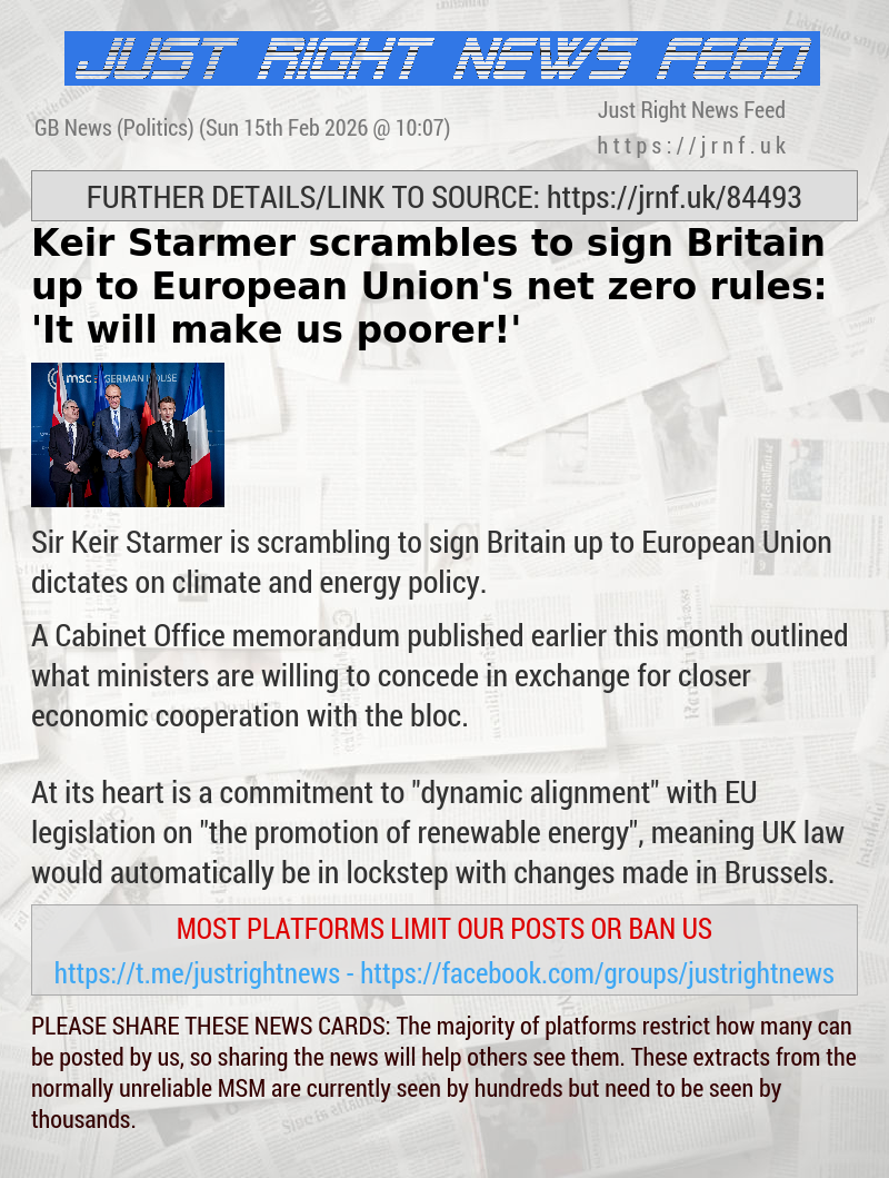 Keir Starmer scrambles to sign Britain up to European Union’s net zero rules: ’It will make us poorer!’