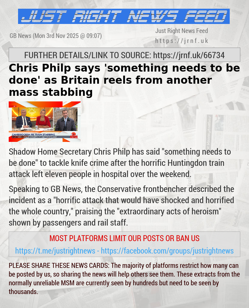 ​Chris Philp says ’something needs to be done’ as Britain reels from another mass stabbing