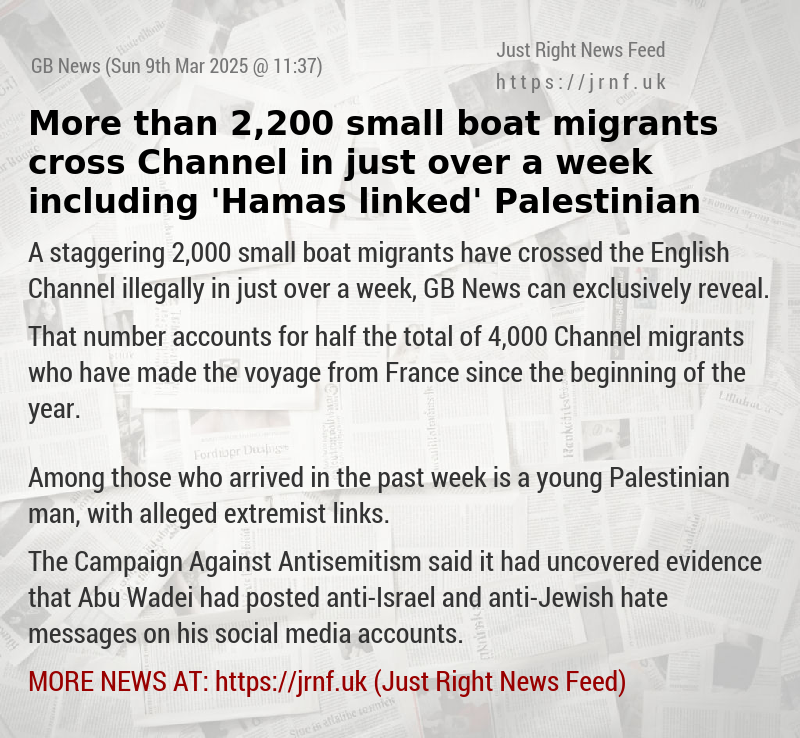 More than 2,200 small boat migrants cross Channel in just over a week — including ’Hamas—linked’ Palestinian