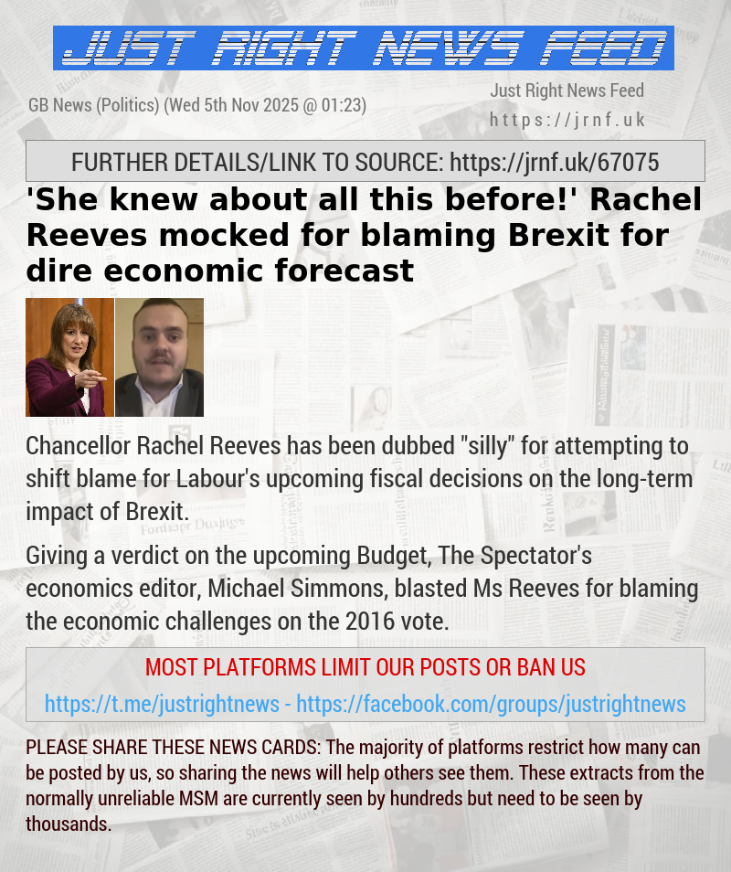’She knew about all this before!’ Rachel Reeves mocked for blaming Brexit for dire economic forecast