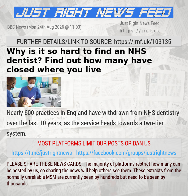 Why is it so hard to find an NHS dentist? Find out how many have closed where you live 