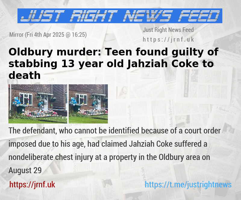 Oldbury murder: Teen found guilty of stabbing 13—year—old Jahziah Coke to death