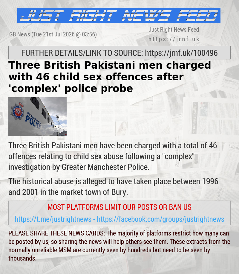 Three British Pakistani men charged with 46 child sex offences after ’complex’ police probe