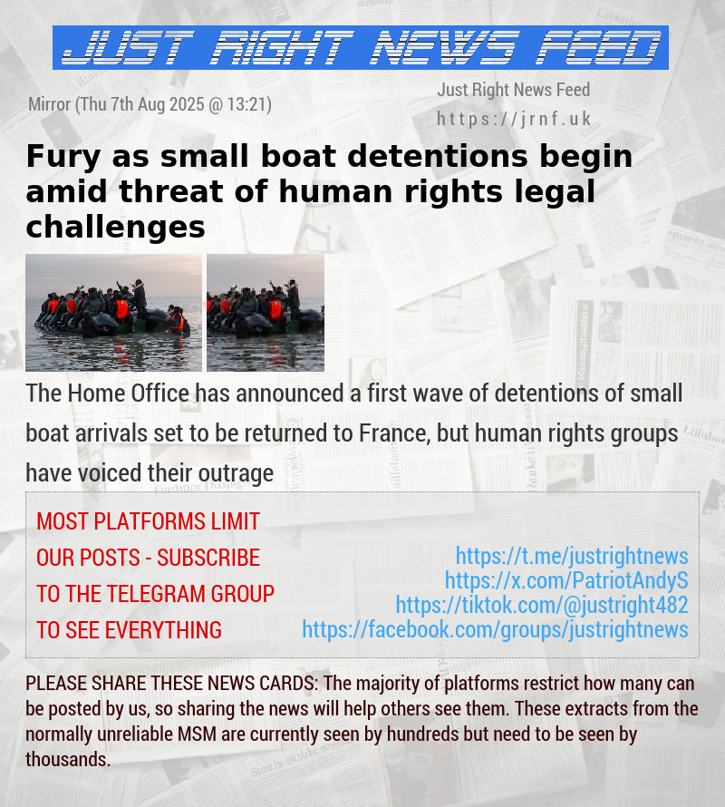 Fury as small boat detentions begin amid threat of human rights legal challenges