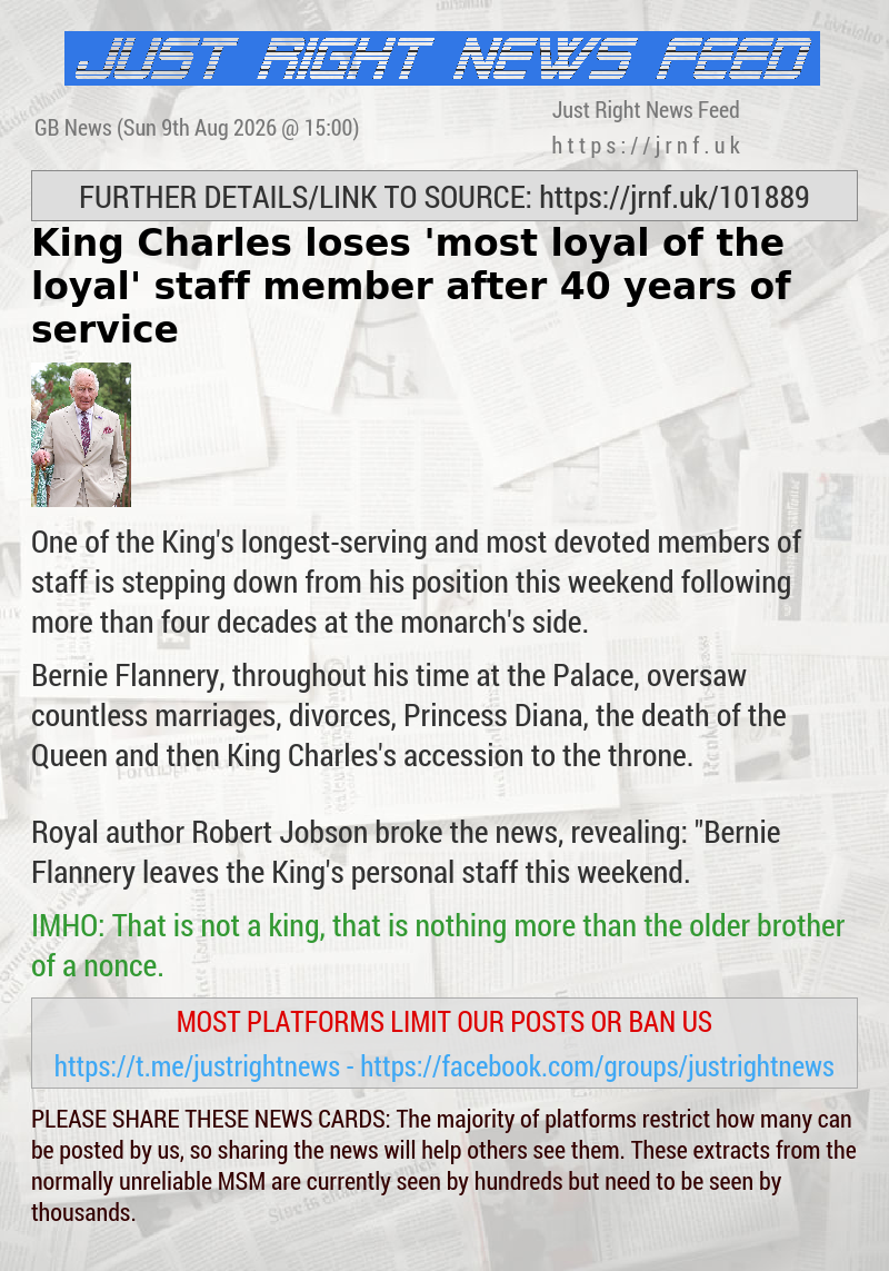 King Charles loses ’most loyal of the loyal’ staff member after 40 years of service