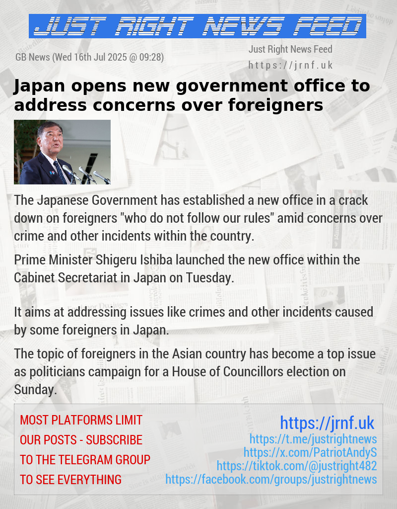 Japan opens new government office to address concerns over foreigners