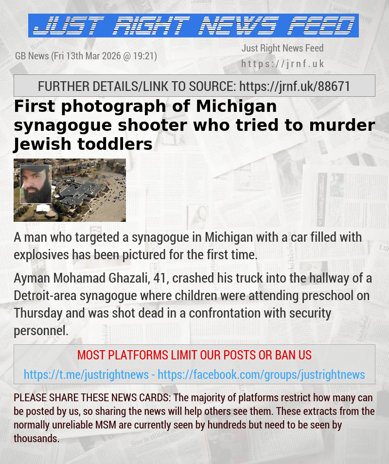 First photograph of Michigan synagogue shooter who tried to murder Jewish toddlers