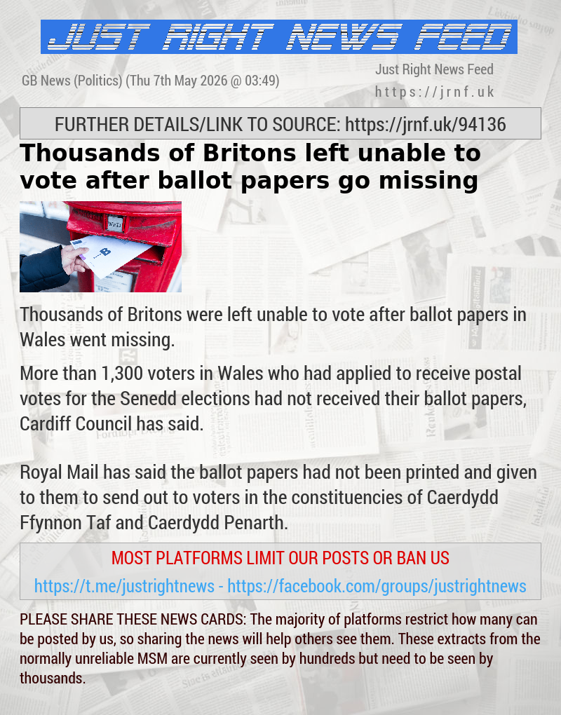 Thousands of Britons left unable to vote after ballot papers go missing
