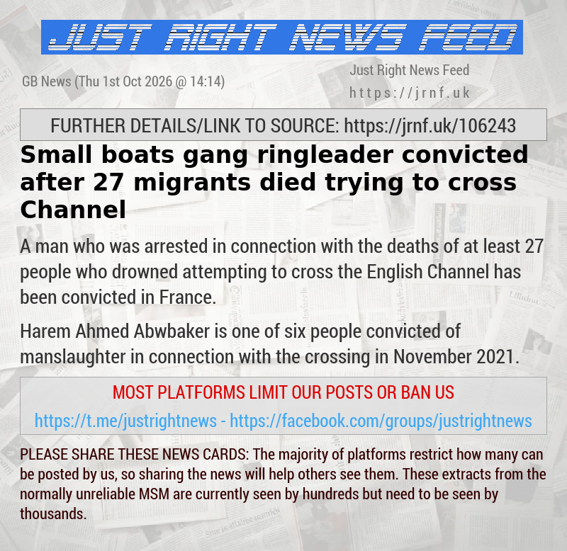 Small boats gang ringleader convicted after 27 migrants died trying to cross Channel