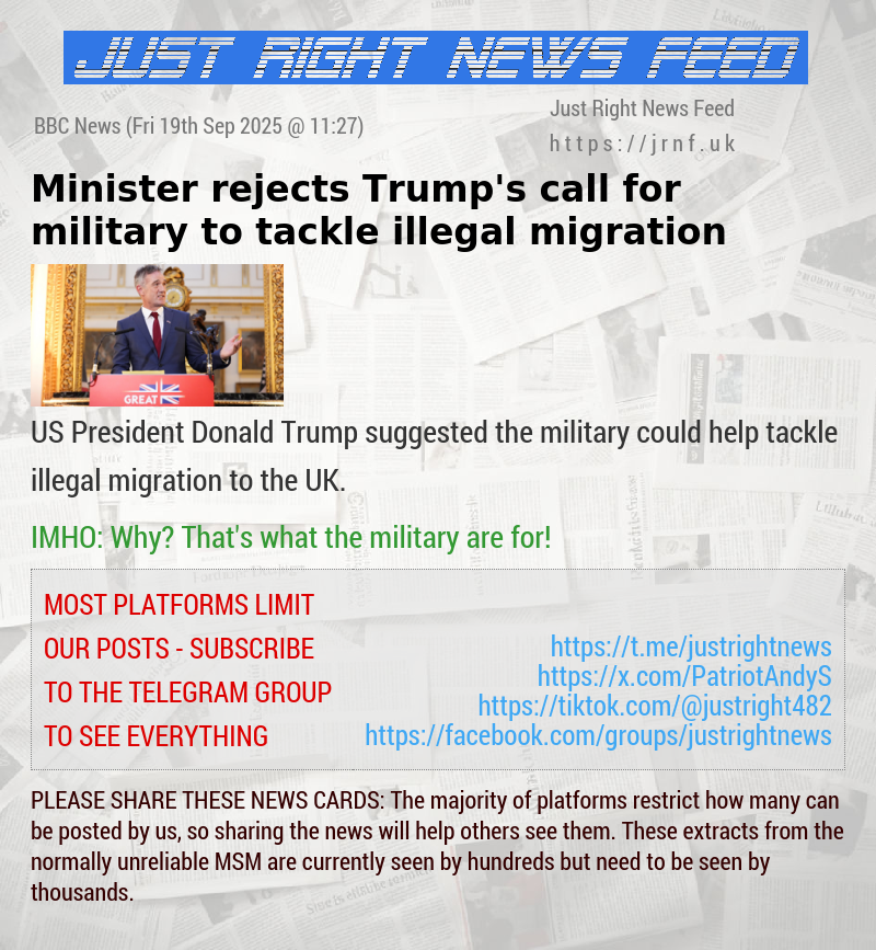 Minister rejects Trump’s call for military to tackle illegal migration