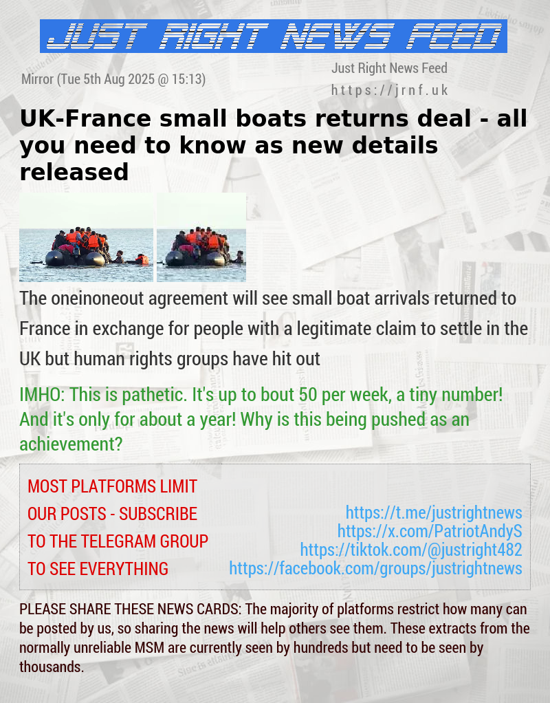 UK—France small boats returns deal — all you need to know as new details released