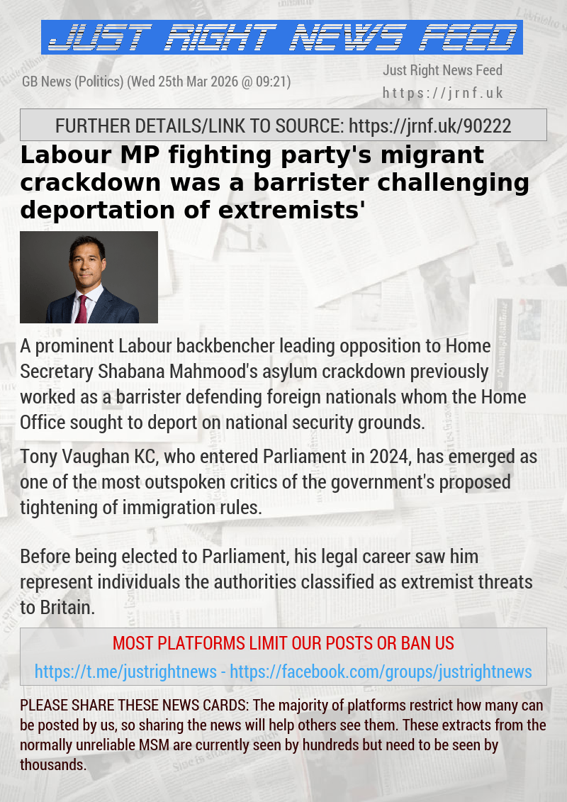 Labour MP fighting party’s migrant crackdown was a barrister challenging deportation of ‘extremists’