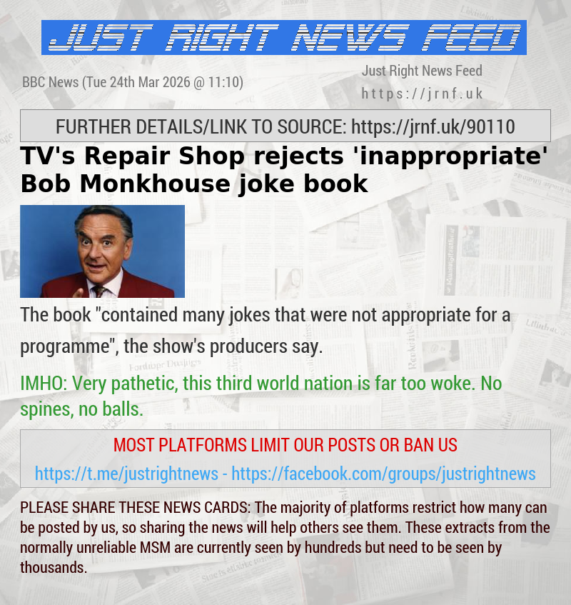 TV’s Repair Shop rejects ’inappropriate’ Bob Monkhouse joke book