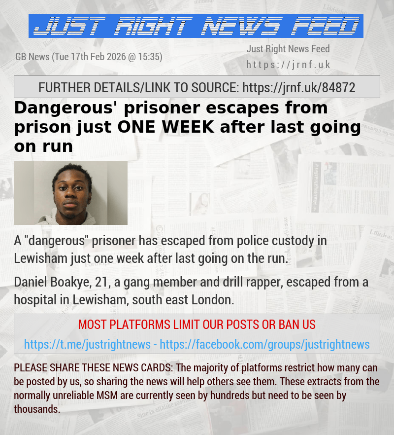 ‘Dangerous’ prisoner escapes from prison just ONE WEEK after last going on run
