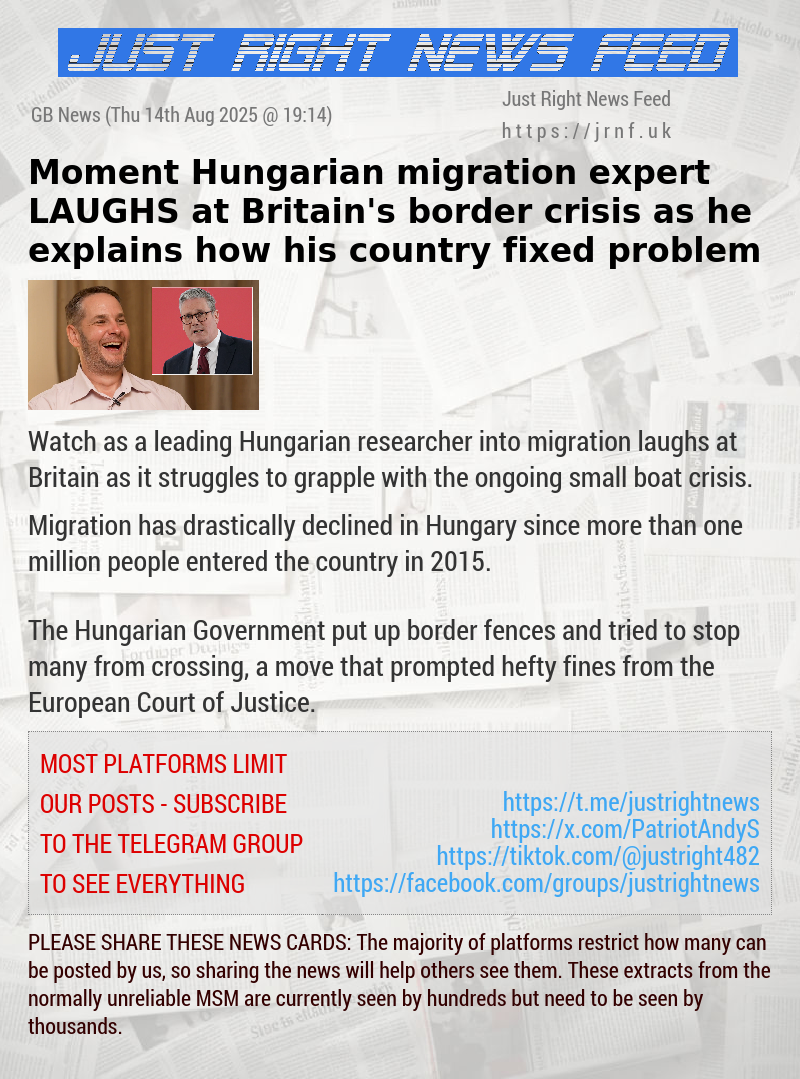 Moment Hungarian migration expert LAUGHS at Britain’s border crisis as he explains how his country fixed problem