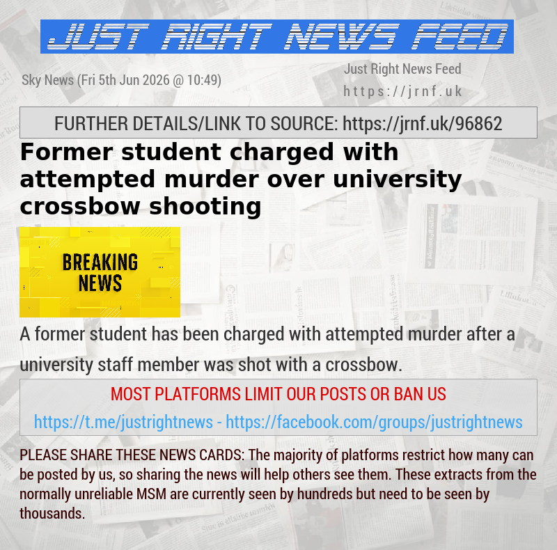 Former student charged with attempted murder over university crossbow shooting
