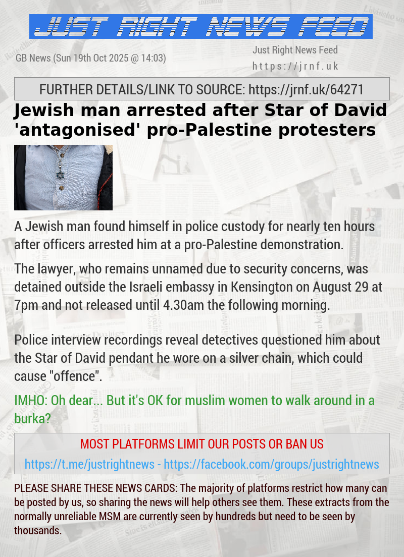 Jewish man arrested after Star of David ’antagonised’ pro—Palestine protesters