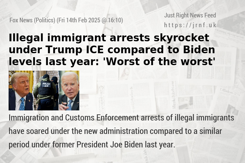 Illegal immigrant arrests skyrocket under Trump ICE compared to Biden levels last year: ’Worst of the worst’