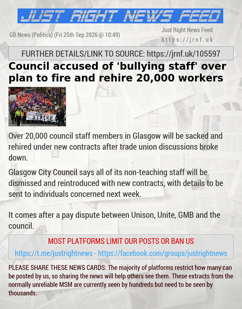Council accused of ’bullying staff’ over plan to fire and rehire 20,000 workers