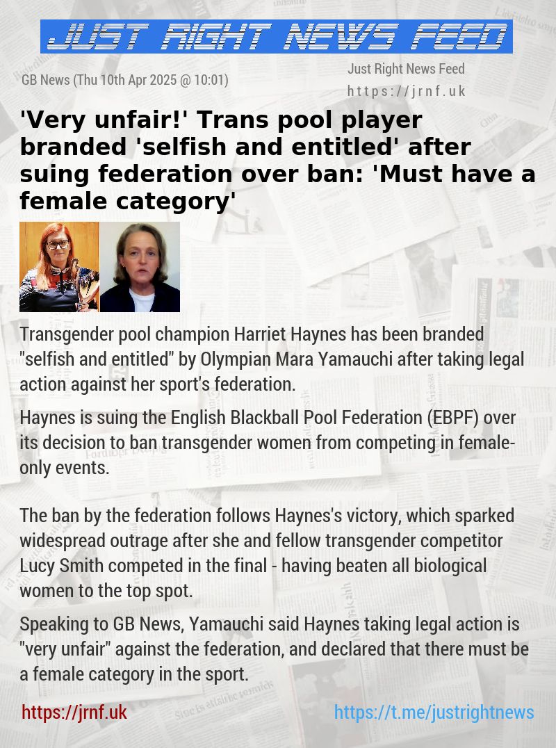 ’Very unfair!’ Trans pool player branded ’selfish and entitled’ after suing federation over ban: ’Must have a female category’