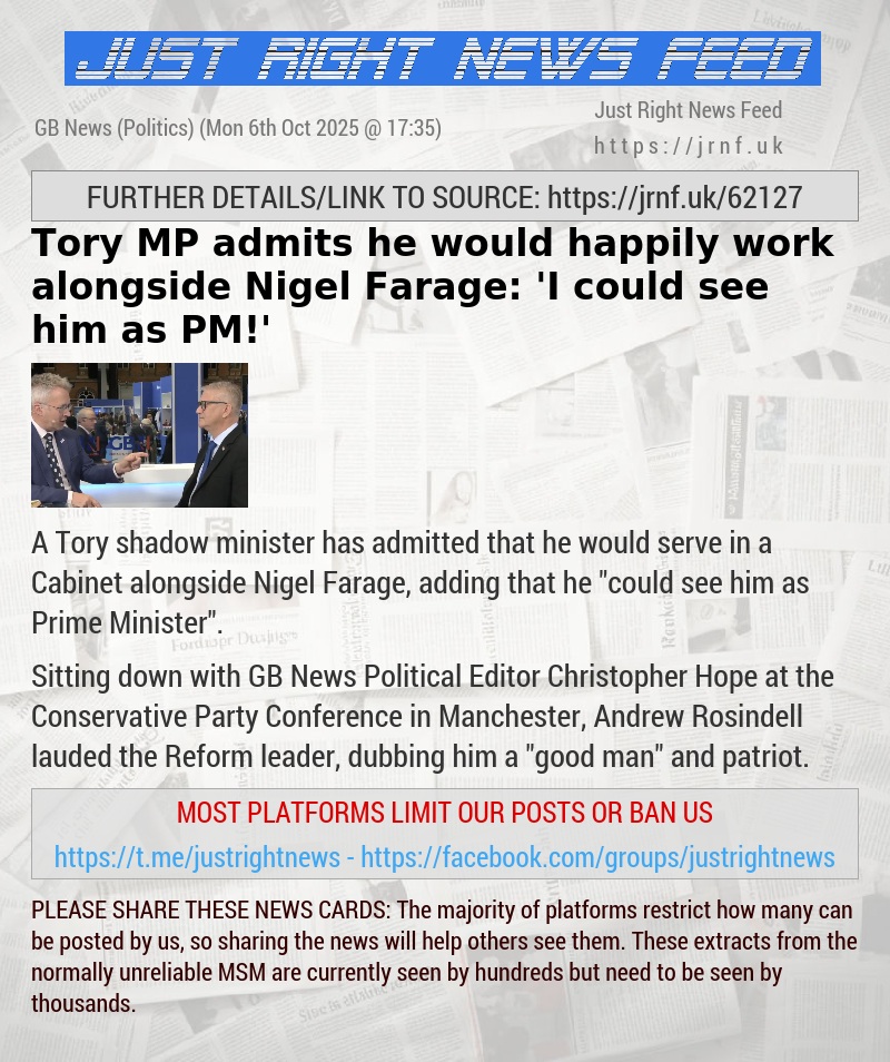 Tory MP admits he would happily work alongside Nigel Farage: ’I could see him as PM!’