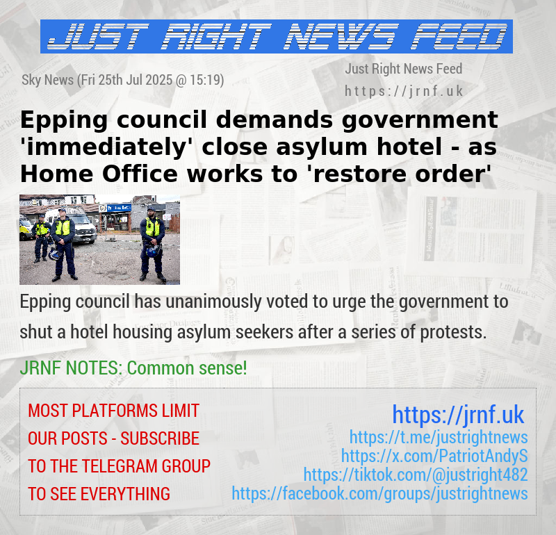 Epping council demands government ’immediately’ close asylum hotel — as Home Office works to ’restore order’