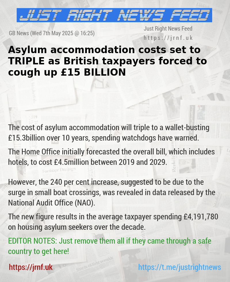 Asylum accommodation costs set to TRIPLE as British taxpayers forced to cough up £15 BILLION