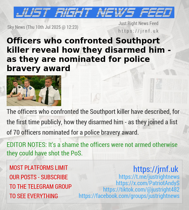 Officers who confronted Southport killer reveal how they disarmed him — as they are nominated for police bravery award