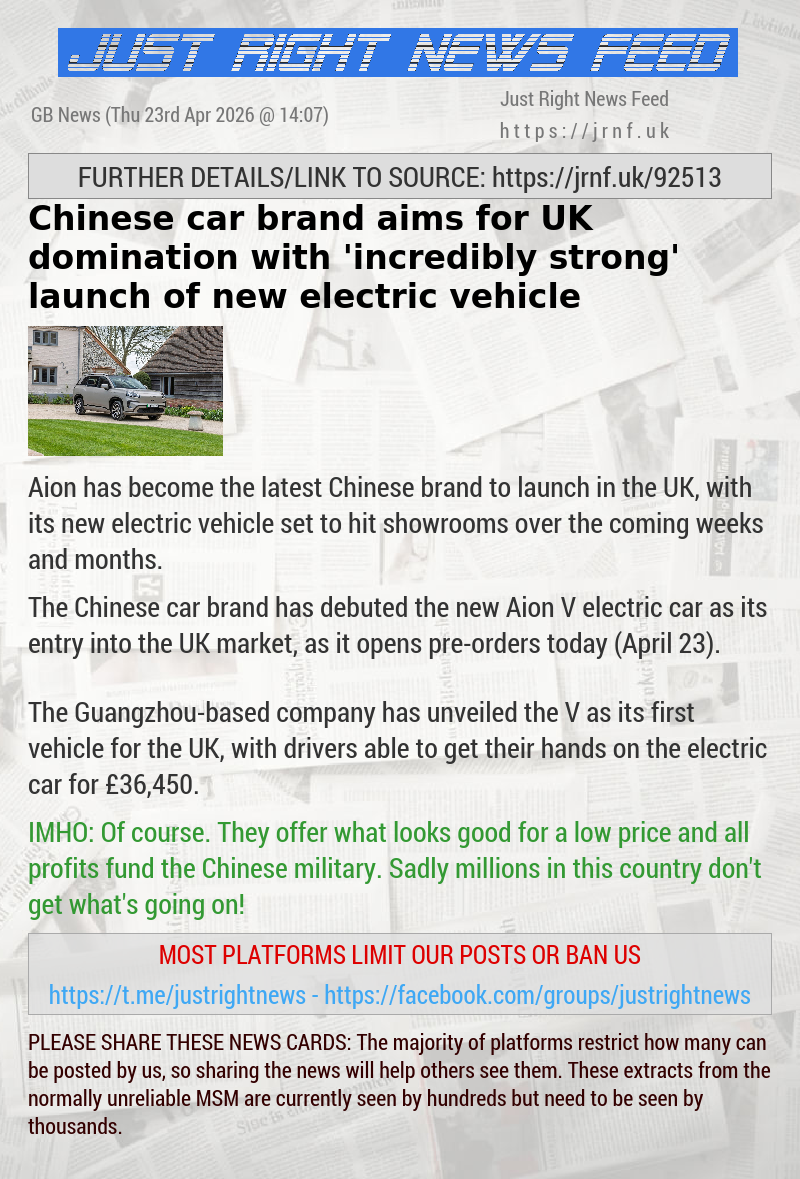 Chinese car brand aims for UK domination with ’incredibly strong’ launch of new electric vehicle