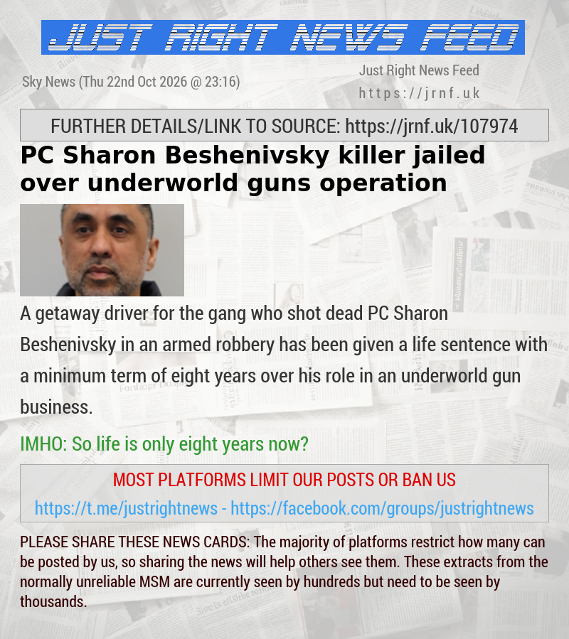PC Sharon Beshenivsky killer jailed over underworld guns operation