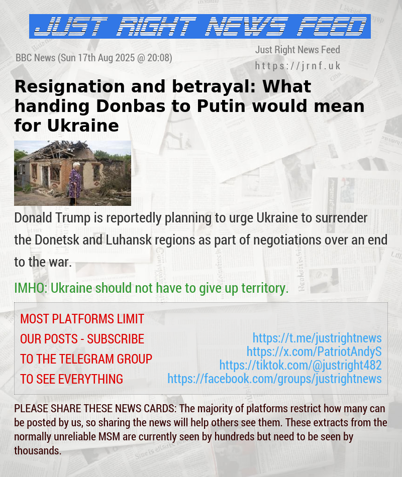 Resignation and betrayal: What handing Donbas to Putin would mean for Ukraine