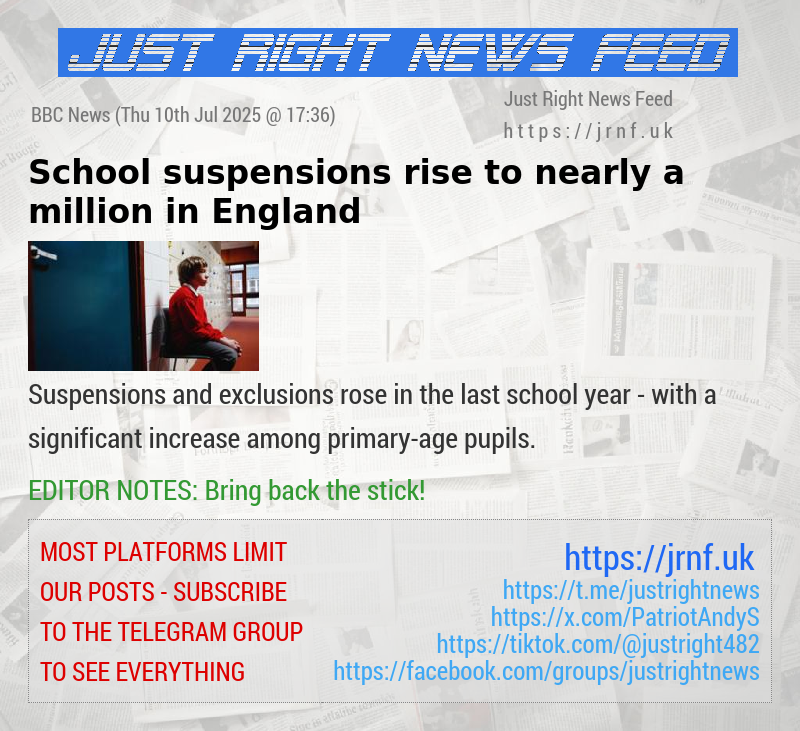 School suspensions rise to nearly a million in England