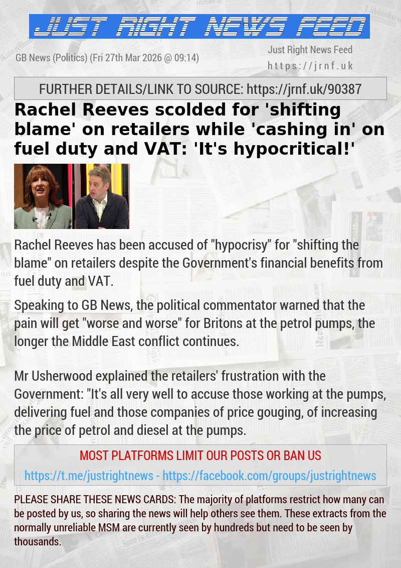 Rachel Reeves scolded for ’shifting blame’ on retailers while ’cashing in’ on fuel duty and VAT: ’It’s hypocritical!’