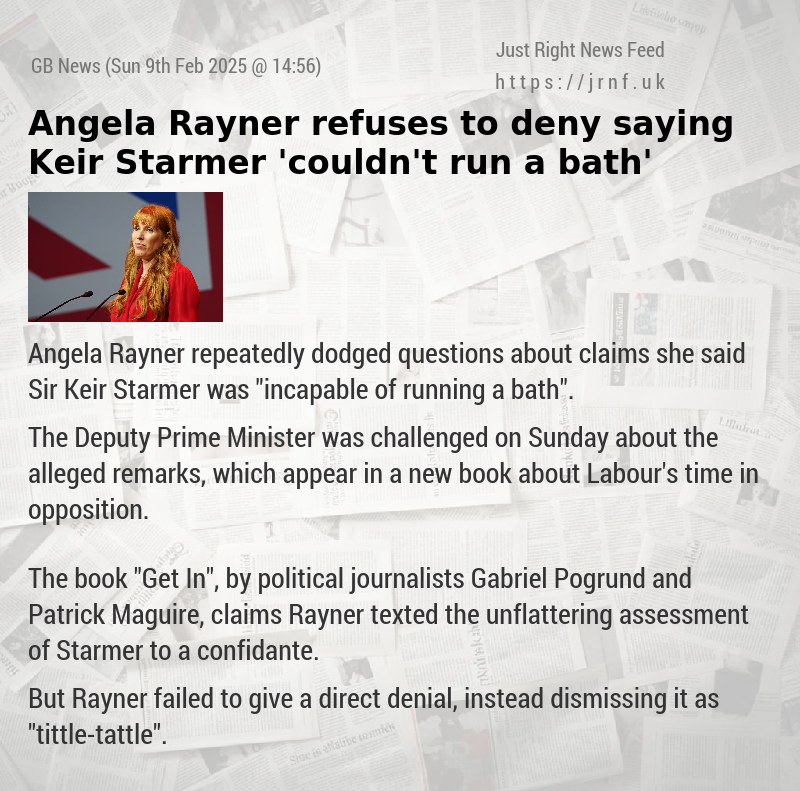 Angela Rayner refuses to deny saying Keir Starmer ’couldn’t run a bath’