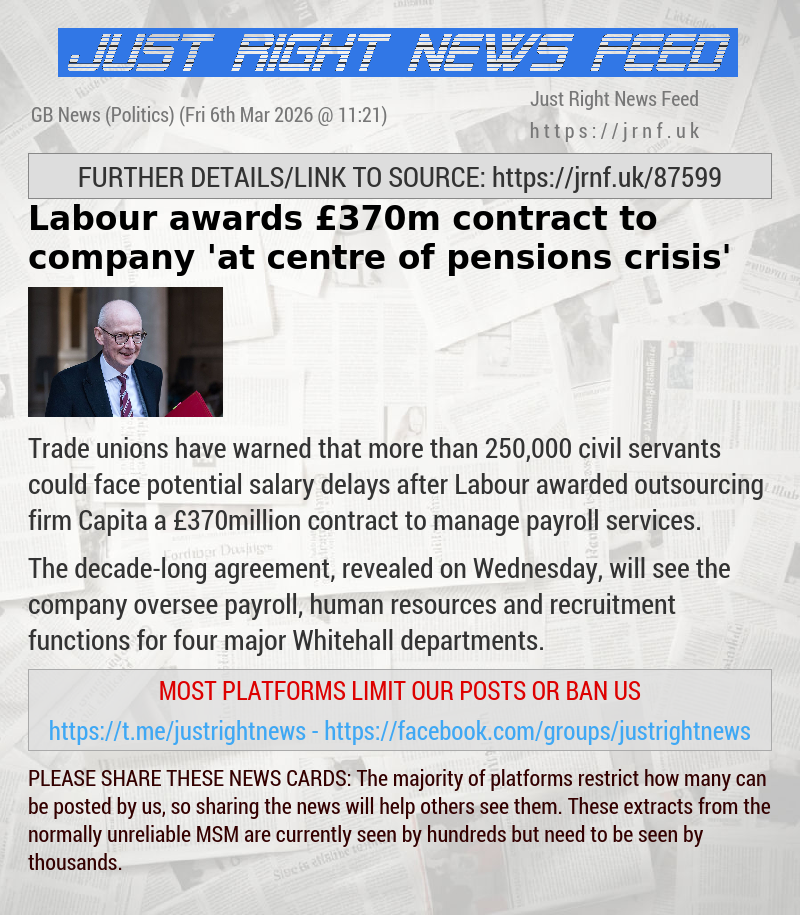 Labour awards &pound;370m contract to company ’at centre of pensions crisis’