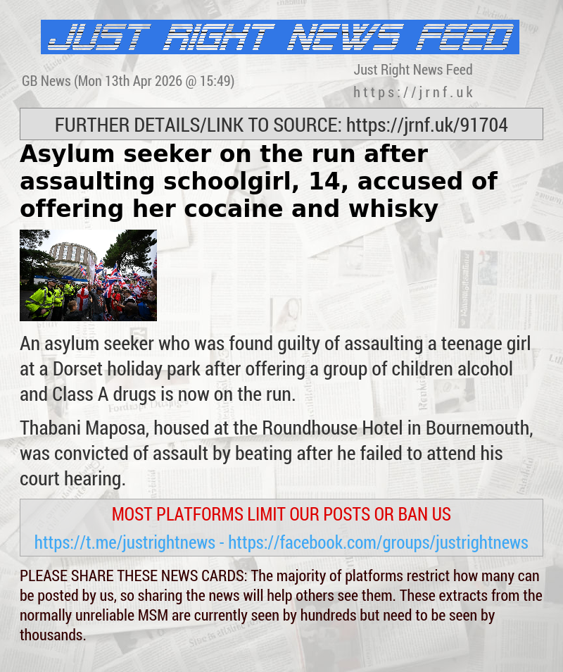 Asylum seeker on the run after assaulting schoolgirl, 14, accused of offering her cocaine and whisky