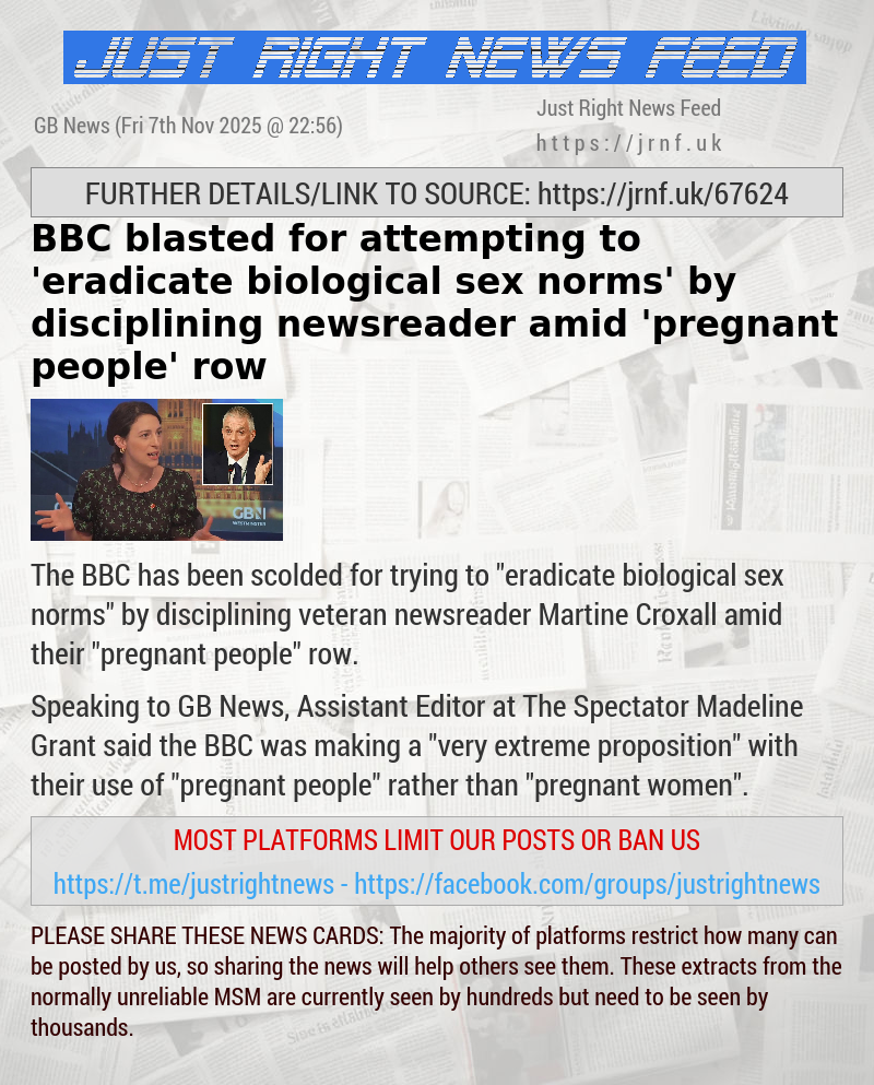 BBC blasted for attempting to ’eradicate biological sex norms’ by disciplining newsreader amid ’pregnant people’ row