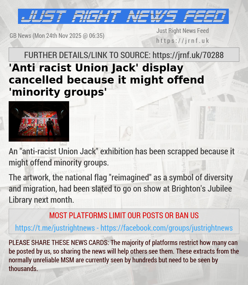 ’Anti—racist Union Jack’ display cancelled — because it might offend ’minority groups’