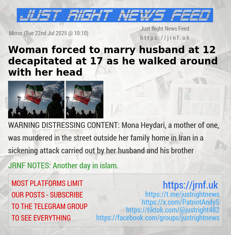 Woman forced to marry husband at 12 decapitated at 17 as he walked around with her head