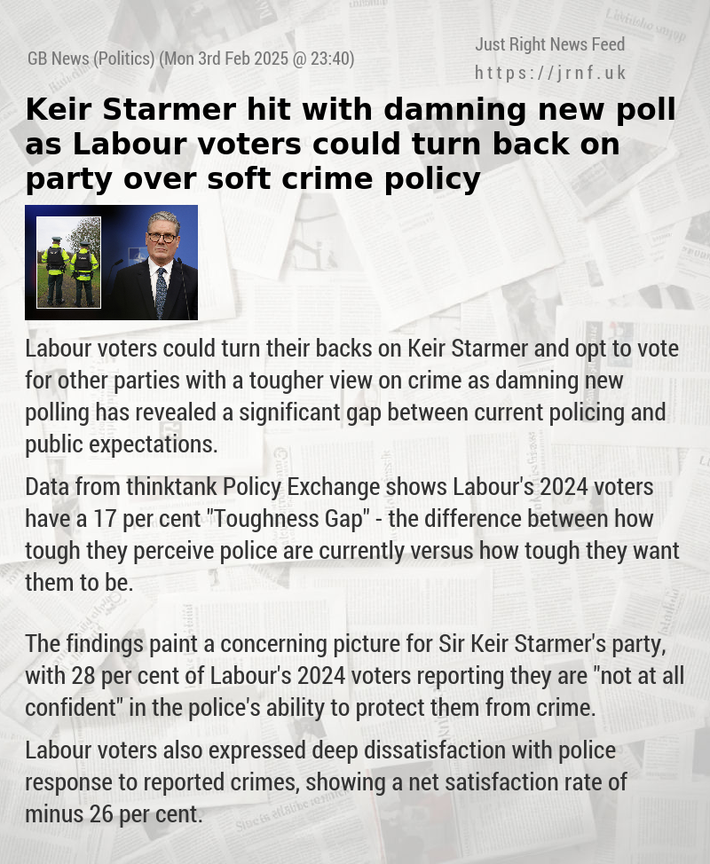 Keir Starmer hit with damning new poll as Labour voters could turn back on party over soft crime policy