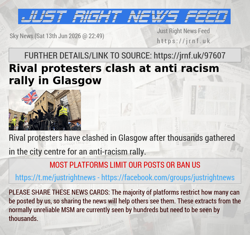 Rival protesters clash at anti—racism rally in Glasgow