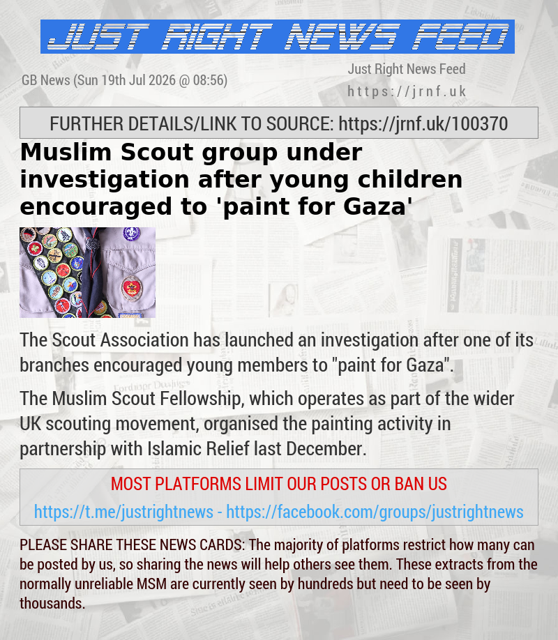 Muslim Scout group under investigation after young children encouraged to ’paint for Gaza’
